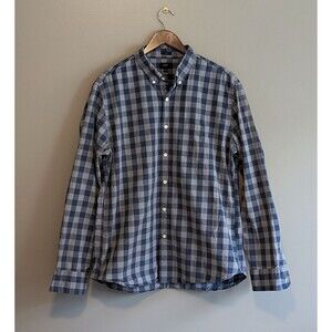 J.Crew Size XL Button Down Shirt Mens Blue Gray Check Slim Fit Extra Large LS